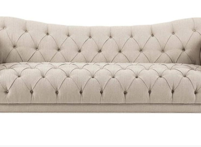 Beige Couch with buttons Chesterfield Sofa Upholstery Seat Couches Sofas Luxury new